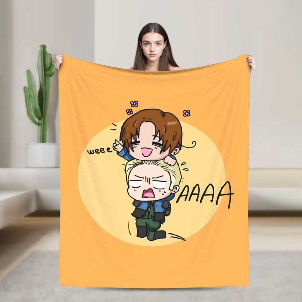 APH Italy Hetalia Anime Blanket Fleece Winter Multifunction Super Soft Throw Blanket for Home Travel Rug Piece