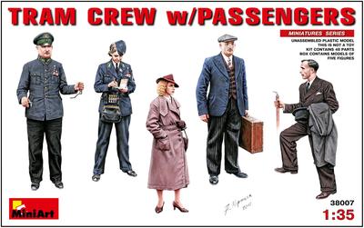 Miniart Набор команды и пассажиров трамвая Масштаб 1/35 MA38007 Пластиковая модель (5 фигур)