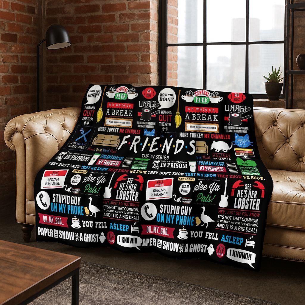 Классическое одеяло из фланели Central Perk из сериала Друзья, Уютное мягкое плед-покрывало для дома, спальни, кровати, дивана, пикника, офиса, Подарок, Ребенок