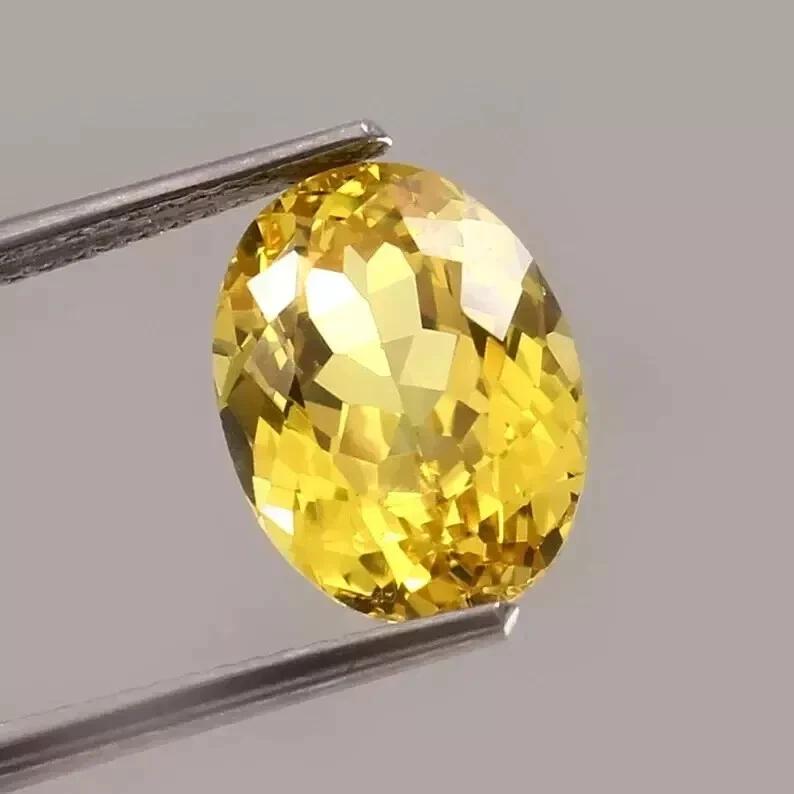 Natural Amazing Yellow Sapphire Oval 14x10 MM Beautiful Certified Gemstone