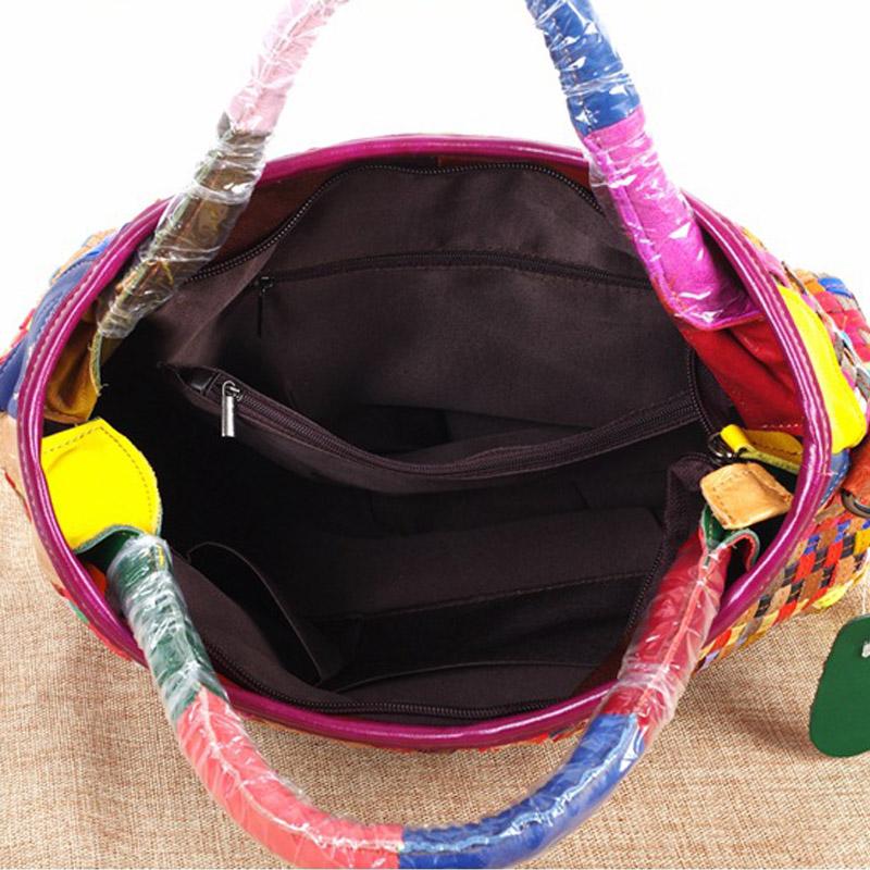 Женские сумки Lomantina Женские вертикальные стильные сумки ручной работы из натуральной кожи Плетеные повседневные наплечные сумки-тоут для леди кошелек