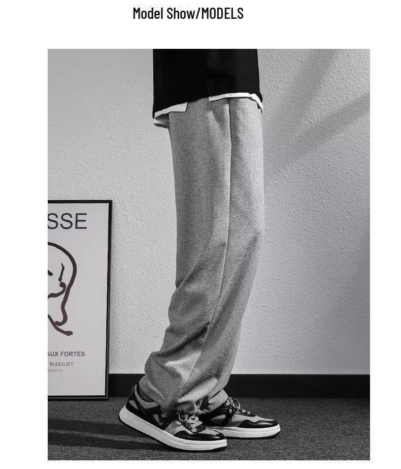 2024 Мужские модные свободные спортивные брюки на шнурке - универсальные и повседневные, большой размер