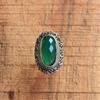 Кольцо из стерлингового серебра 925 пробы, эффектное кольцо в стиле бохо, подарок для нее, богемные украшения, кольцо из зеленого оникса ручной работы, подарок на годовщину, новогодний подарок,