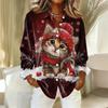 Women's Shirt With Floral Print Buttons, Long Sleeved Casual Regular Shirt Blouses Casual Plus Size Basic Tops