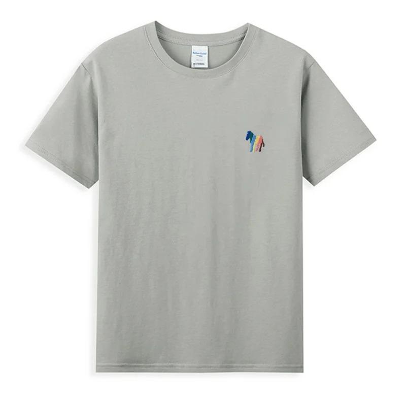 Hot Sales Cotton T-shirt Unisex/Women Summer Luxury Brand Embroidery Korean Style Short Sleeve Tops Fashion Round Neck Classic Tees Unisex