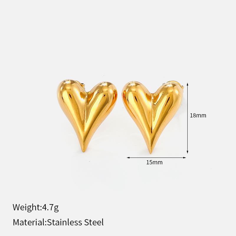Chenhe jewelry light luxury jewelry does not fade love earrings design sense niche high sense earrings female titanium steel stud earrings
