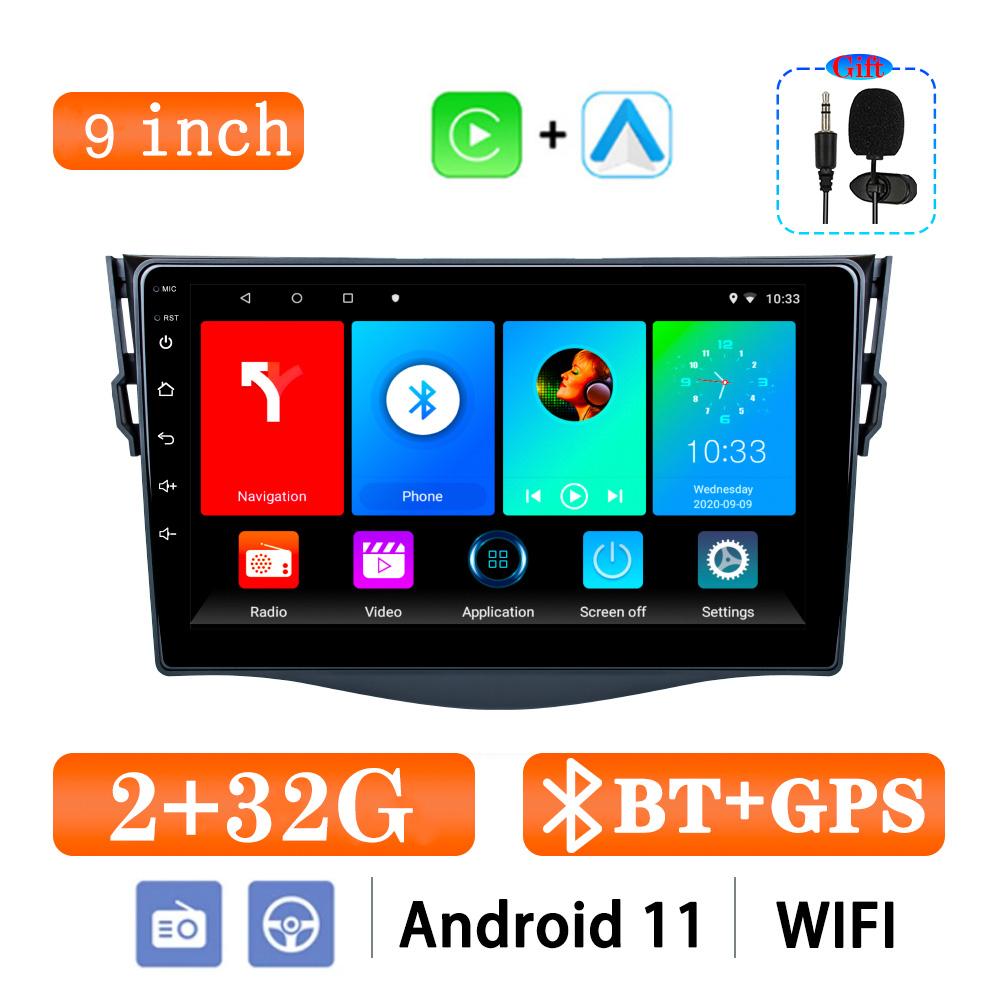Reakosound 2 Din Android 11 автомобильный радиоприемник мультимедийный видеоплеер для Toyota RAV4 2005-2013 GPS-навигация Carplay FM BT стерео