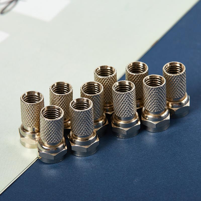 10 шт. Металлические скручивающиеся вилки коаксиального кабеля Rg6 F-типа для спутникового телевидения