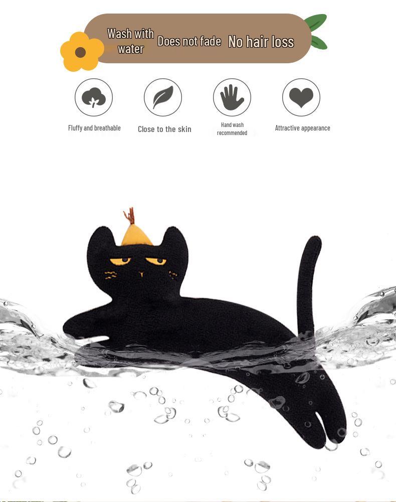 Черно-белая плюшевая подушка-кошка Коко - милая подушка-котенок и спинка для дивана