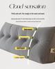 Removable & Washable Leather Velvet Triangle Headboard Cushion Pillow with Soft Lumbar Backrest for Sofa and Dormitory