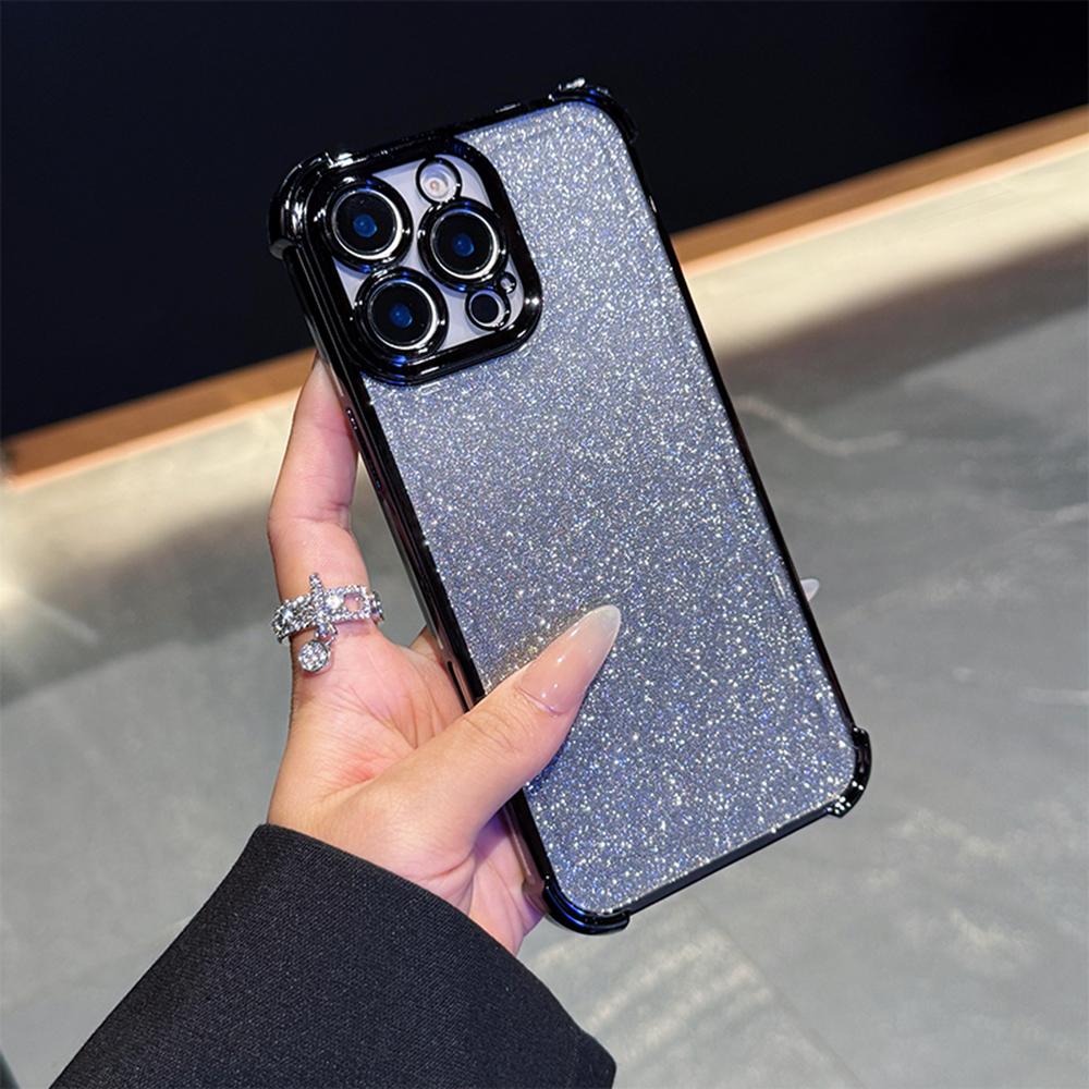 Роскошный градиентный блестящий противоударный чехол для телефона Samsung S25 Ultra iPhone 16 Pro Xiaomi Redmi Note12 itel Углы усиленные задняя крышка