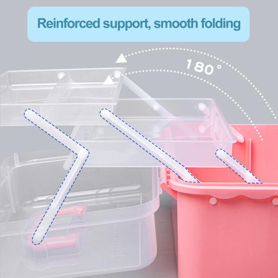 Многослойный складной ящик-органайзер с ручкой, большая вместительная кисть для рисования, швейные принадлежности, чехол для хранения мелочей