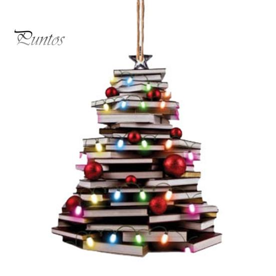 Чтение старинной книги Рождественский орнамент Акриловое ремесло Красочные сложенные книги Висячие украшения Рождественская елка Декоративные реквизиты Праздничная вечеринка для дома