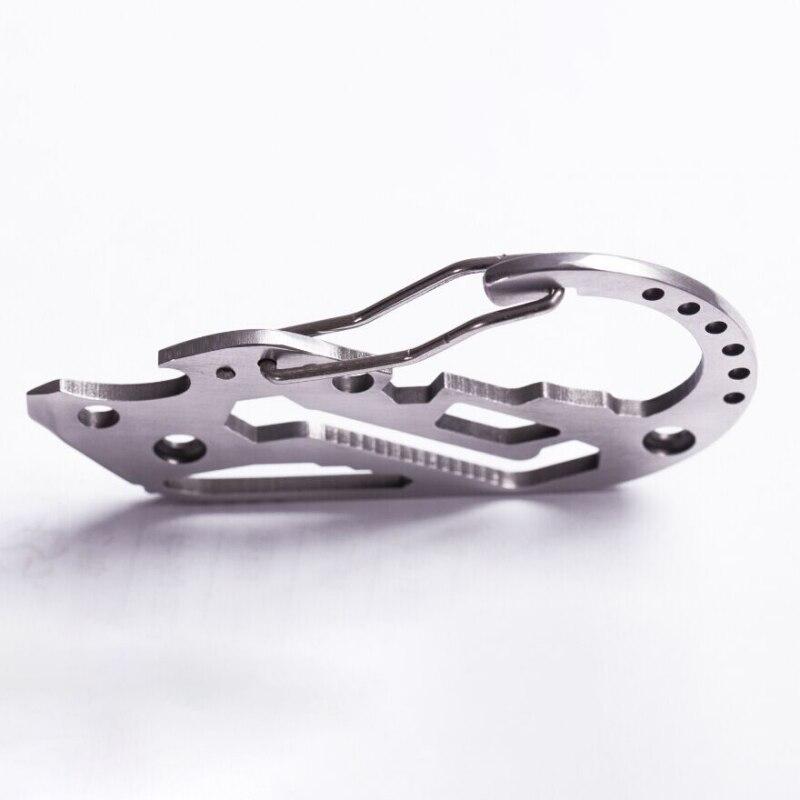Outdoor Carabiner Clip Multi-Function Wrench Stainless Steel Edc Keychain Bottle Opener Portable Pocket Tools