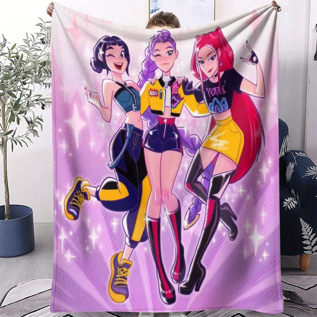 K Pop Охотники на демонов Плед Горячая Руми Мира Зои С принтом Многофункциональный Фланелевый Плед Подарок для Дома Отдыха Кемпинга Путешествий