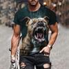 Men's T-shirt 3D Printing Dog Pattern Top Fun T-shirt Fashion Casual Men's Street Wear Oversized Men's Clothing