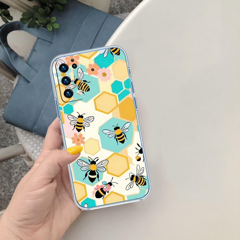 FM5 Арт Пчелы Мультяшный Мягкий Прозрачный Чехол для Телефона для Samsung Galaxy A04 A04S A14 A23 A34 A54 M23 M33 M52 M53