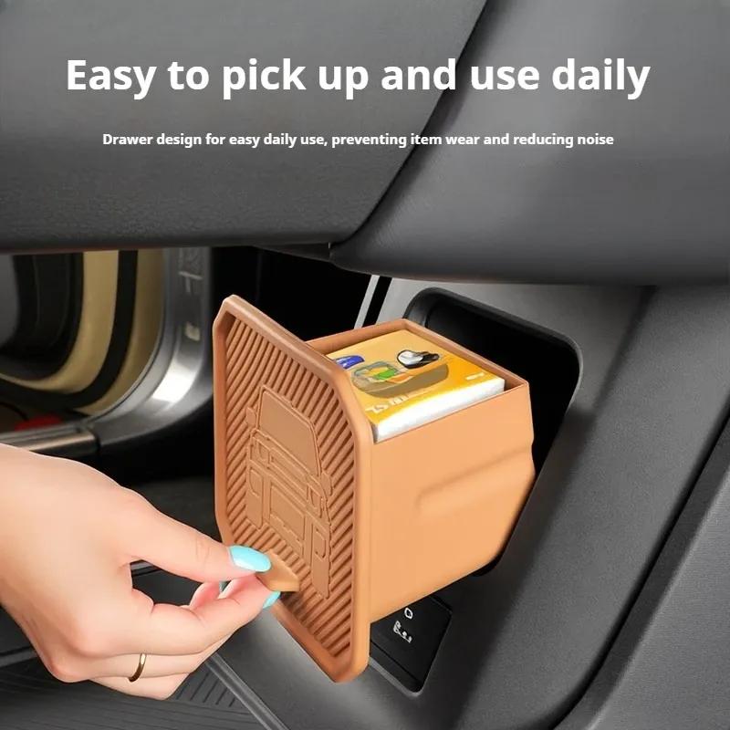 For Chery ICAUR V27 2026 Lower Center Console Drawer Storage Box Silicone Organizer Privacy Storage Box Car Interior Accessories