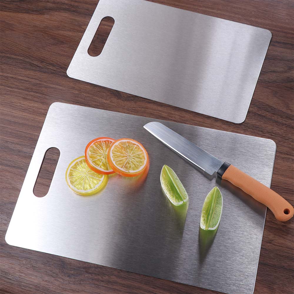 Панель из нержавеющей стали, устойчивая к плесени, серебристая доска для замешивания теста, двусторонняя разделочная доска, кухня