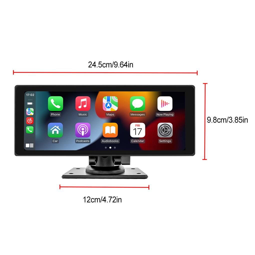 Portable Car Play For Car With Dash Cam Car-play Android Auto 10.26 HD IPS Screen Car Radio 8/12 LED Rear Camera