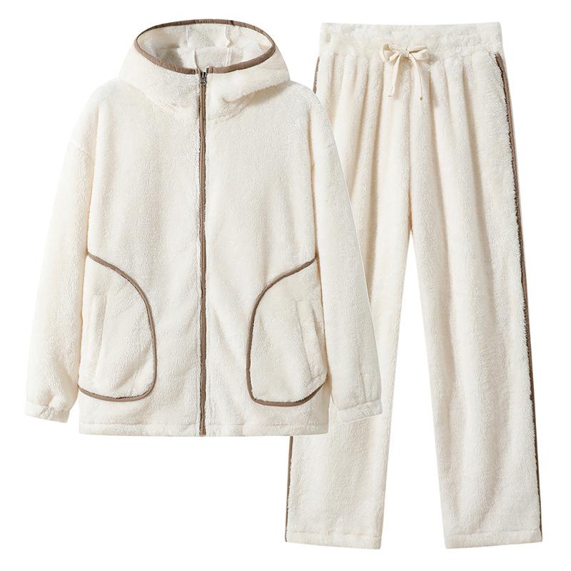 Пижама из кораллового флиса для мужчин на зиму, с толстой фланелью для тепла и домашней одежды, комплект размера плюс