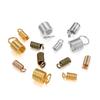 100pcs/lot Spring Clasps Cord Crimp End Caps Fastener Connectors For DIY Bracelet Necklace Jewelry Making Supplies Accessories