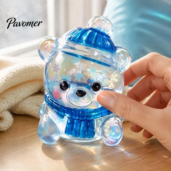 Slow Rising Sensory Toy Shapeable Christmas Stress Relief Toy, Santa Snowman Elk Bear Squeeze Toys with Glitter Snowflake, for Party Favors