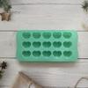 Chocolate Mold 15 Grids 3D Heart-shaped Candy Mold Non-stick Silicone Baking Cake Mold for Home Kitchen
