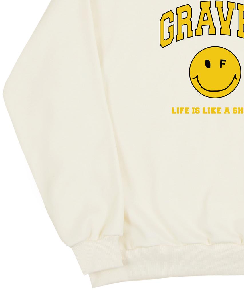 GRAVER [Unisex] Arch Logo Life Dot Smile Sweatshirt_Cream