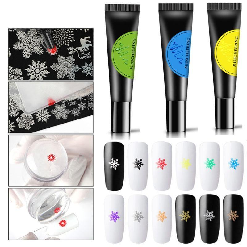 Гель-лак для ногтей 8 мл, черный, белый, красный, замачиваемый УФ-гель для печати, гель-лак для ногтей