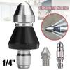 1/4'' Pressure Washer Drain Sewer High Pressure Washer Cleaning Pipe Accessories Jetter Spray Nozzle (3 Styles)