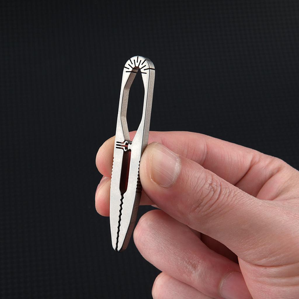 Кемпинг Маленький пинцет Титановый сплав Пинцеты Инструмент для улицы Карманный инструмент для обслуживания Предметы для выживания Простой в использовании