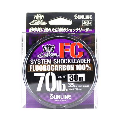 Sunline Фторуглеродный поводок, амортизатор для системы соленой воды, 30 м, 70 фунтов (9239)