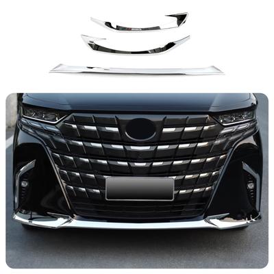 ZUNEIGUNG Накладки на углы переднего бампера для Toyota New Alphard 40 серии, хромированные, комплект из 3 штук, аксессуары для экстерьера из АБС-пластика