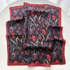 Floral Printed Square Scarf For Women Imitation Silk Scarves Bandanas Luxury Hijab Neckerchief Elegant Travel Shawl Wraps