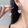 Серьги Хрустальные Серьги-Капли Милые Розовые Сердечки Уникальные Длинные Серебряная Игла Пусеты Кисточка Элегантные Женские Новый Стиль