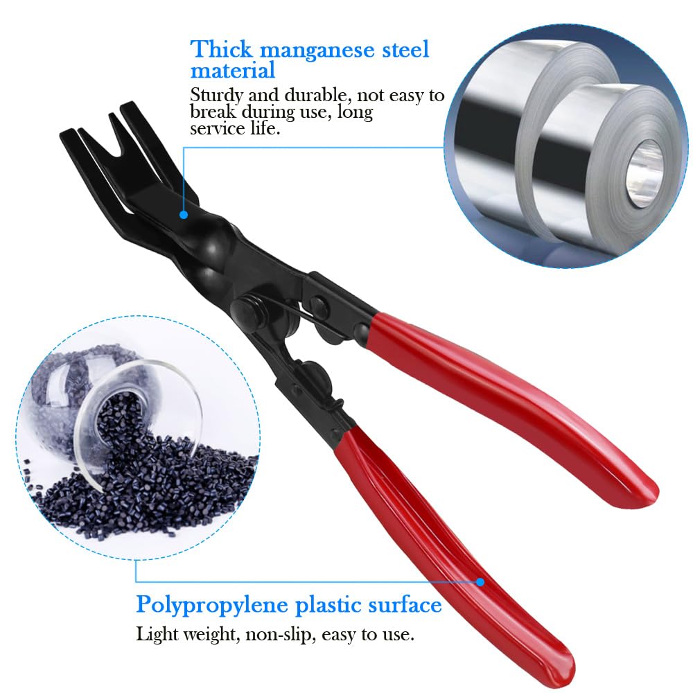 STCRERAG Плоскогубцы для снятия обшивки, зажим для дверной панели, инструмент для снятия зажима обшивки, плоскогубцы, инструмент с крепежом, заклепочный съемник для дверной панели автомобиля, приборной панели