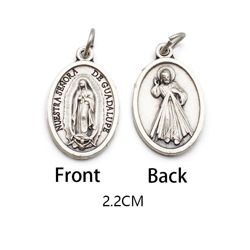 Двусторонние металлические подвески, ожерелья, браслеты, аксессуары своими руками, большая овальная святая медаль, кулон для любой цепи или ожерелья, христианские украшения