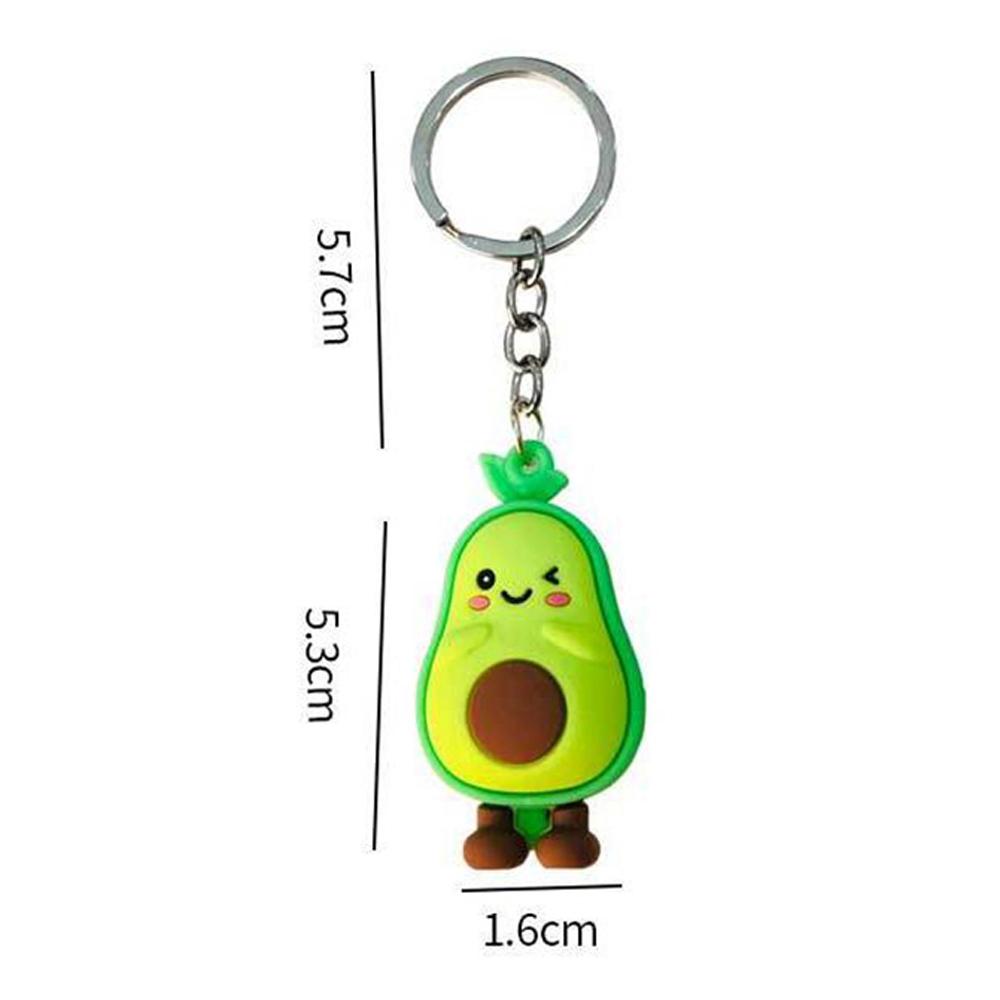 Couple Key Rings Bag Pendant Jewelry Smiling Avocado 3D Keychain Simulated Fruit Avocado Keychain