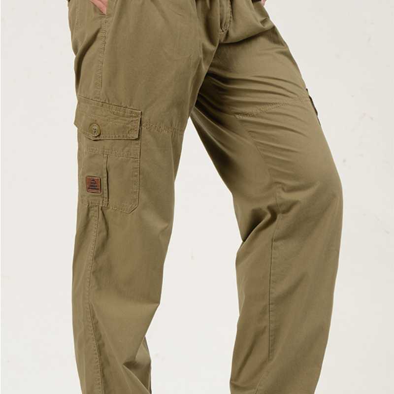 2024 Весна Лето Мужская мода Прямые брюки Мужской тренд Однотонные брюки-карго с несколькими карманами Мужские повседневные свободные брюки больших размеров