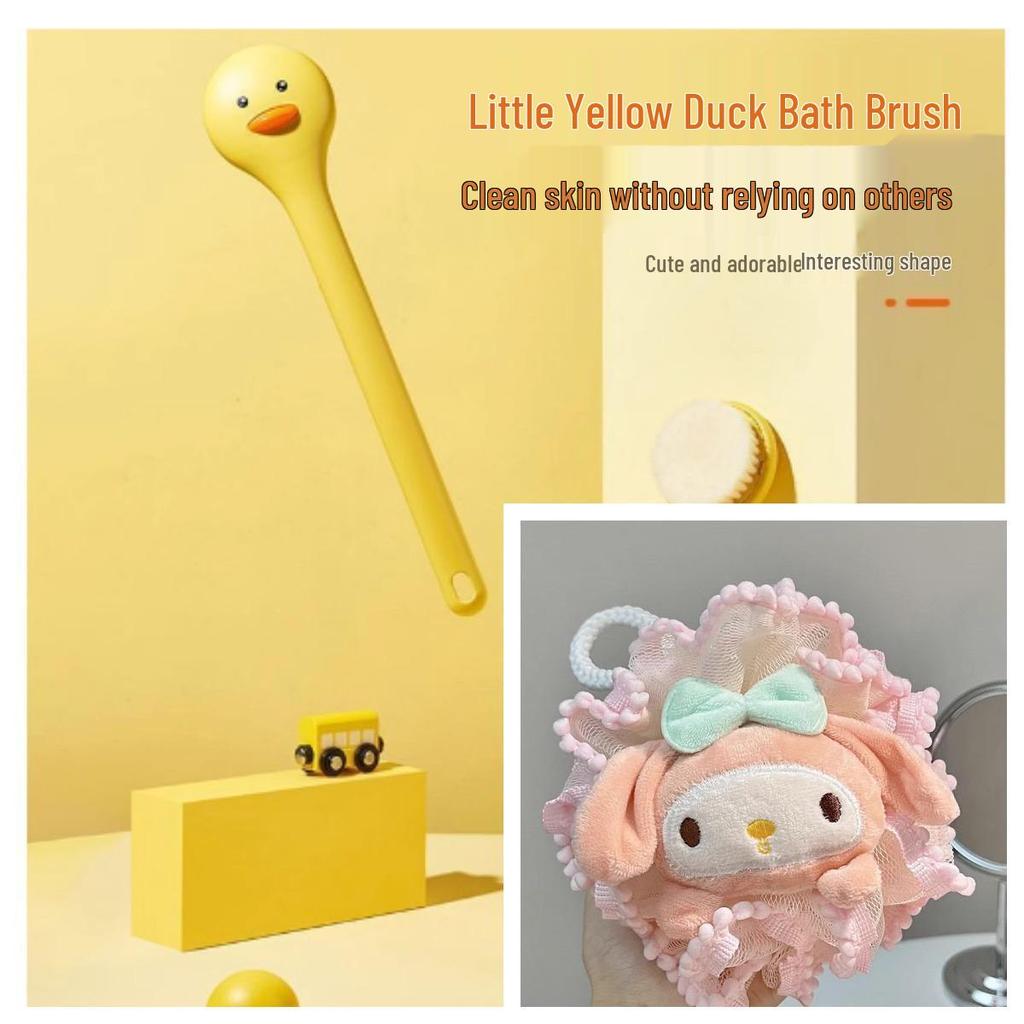 Little Yellow Duck Long Handle Soft Bristle Bath Brush