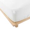 Drap Housse - Angelia - 140 X 190 Cm - Gaze De Coton - Bonnet 30 Cm - Uni Blanc