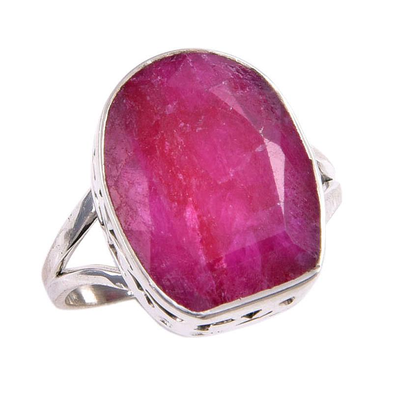 Красный Рубин(Смоделированный) Подарочное кольцо из серебра 925 пробы с драгоценными камнями ручной работы S.9.5 E3F65