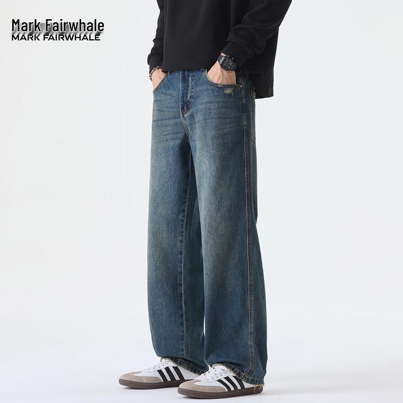Мужские джинсы Mark Fairwhale в американском ретро-стиле, свободного прямого кроя