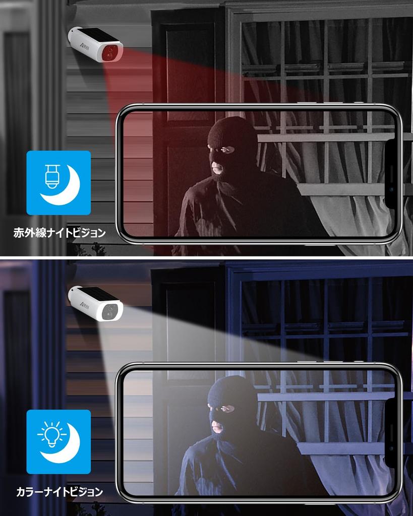 Solar Panel Integrated Security High Efficiency ANRAN Security Camera Outdoor Solar Surveillance Camera Outdoor Solar No Construction Required