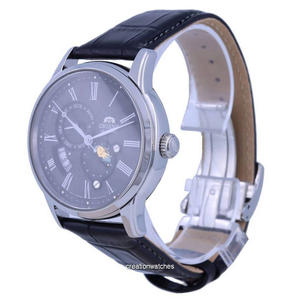 Orient Автоматические мужские часы Sun & Moon с черным циферблатом RA-AK0010B10B