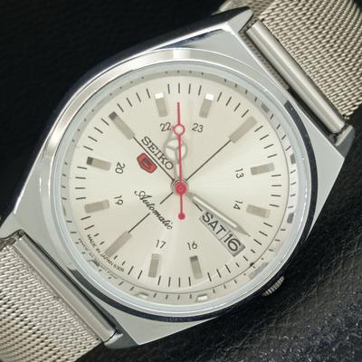 ВИНТАЖНЫЕ ОТРЕМОНТИРОВАННЫЕ МУЖСКИЕ СЕРЕБРИСТЫЕ ЧАСЫ SEIKO 5 AUTOMATIC 6309A ЯПОНИЯ a442880-1