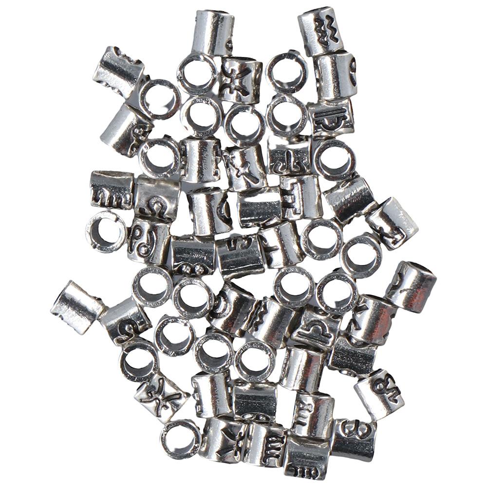 60 шт. 60 шт. Бусины со знаками зодиака, антикварные серебряные бусины-разделители, бусины гороскопа, сделай сам, ювелирное ремесло, изготовление