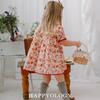 Девочкино платье Happyology с цветочной вышивкой с коротким рукавом