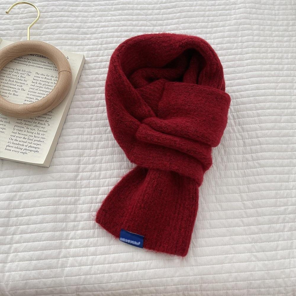 Однотонный зимний теплый шарф, утолщенный шерстяной шарф с перекрестными вязками, модный вязаный шарф Y2K унисекс